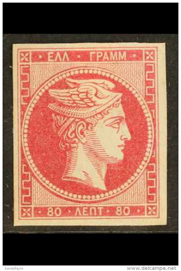 1861 80L Carmine, 1st Athens Print, Mi 15II, Vf Unused. Lovely Fresh Stamp With Large Margins All Round. Cat... - Other & Unclassified