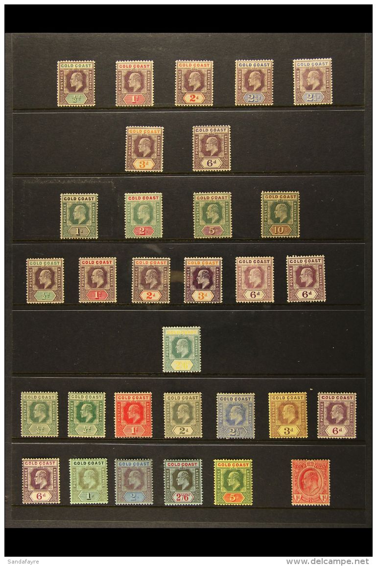 1902-13 KEVII MINT COLLECTION On A Stock Page. Includes 1902  CA Watermark Set To 10s, 1904-06 Complete Set Of 7,... - Costa D'Oro (...-1957)