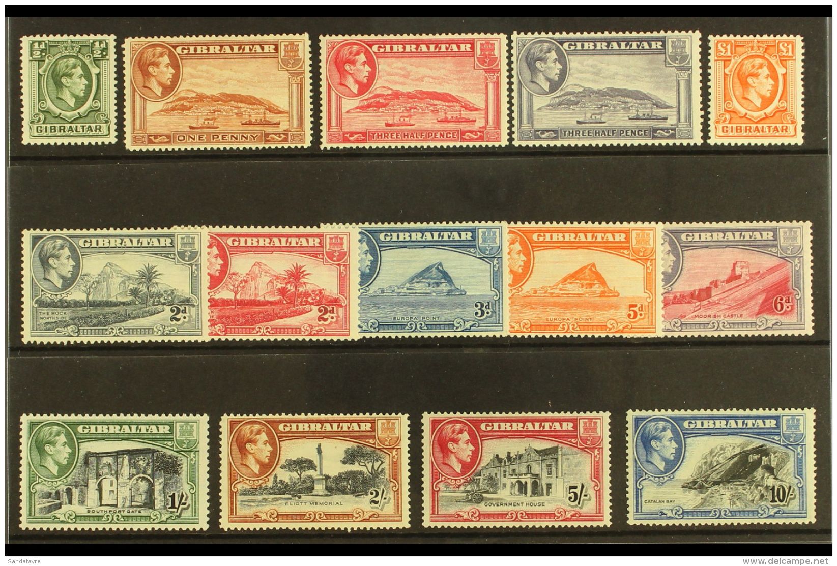 1938-51 Pictorial Definitive Set, SG 121/31, Fine Mint (14 Stamps) For More Images, Please Visit... - Gibraltar