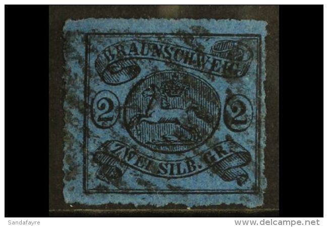 BRUNSWICK 1864 2Sgr Deep Blue, Roulette 16, Mi 15, Very Fine Used. For More Images, Please Visit... - Other & Unclassified