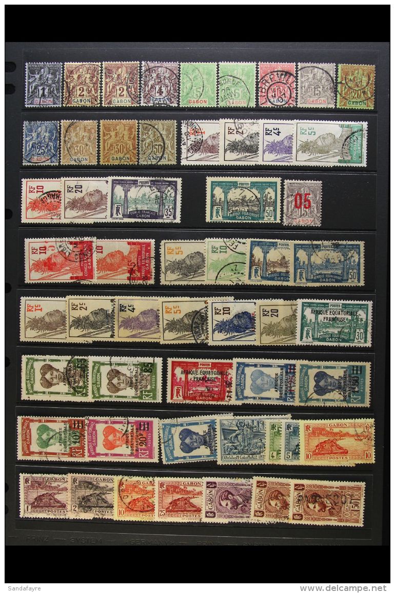 GABON USED 1904-72 USED COLLECTION - Includes 1886 Range To 50c, 1910 Inscribed "Congo Francais" To 35c, 1910-18... - Other & Unclassified