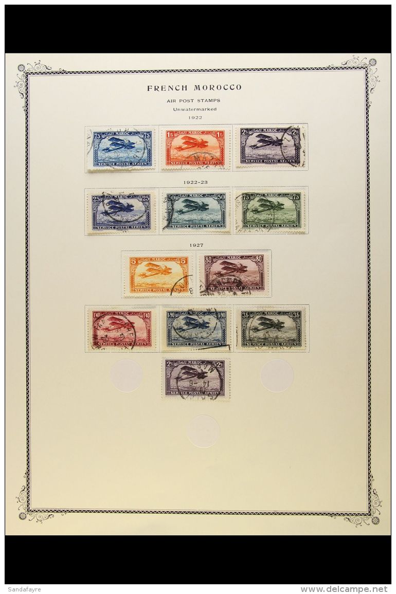 FRENCH MOROCCO 1922-1955 AIR POST COLLECTION. A Complete Mint Or Used Collection Of The Period Presented On... - Other & Unclassified