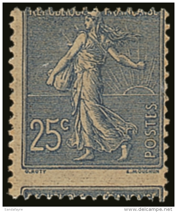 1903 25c Blue Sower DOUBLE PRINTED ONE ON REVERSE 'impression Recto Et Verso' Variety, Maury 132h, Fine Mint, Very... - Other & Unclassified