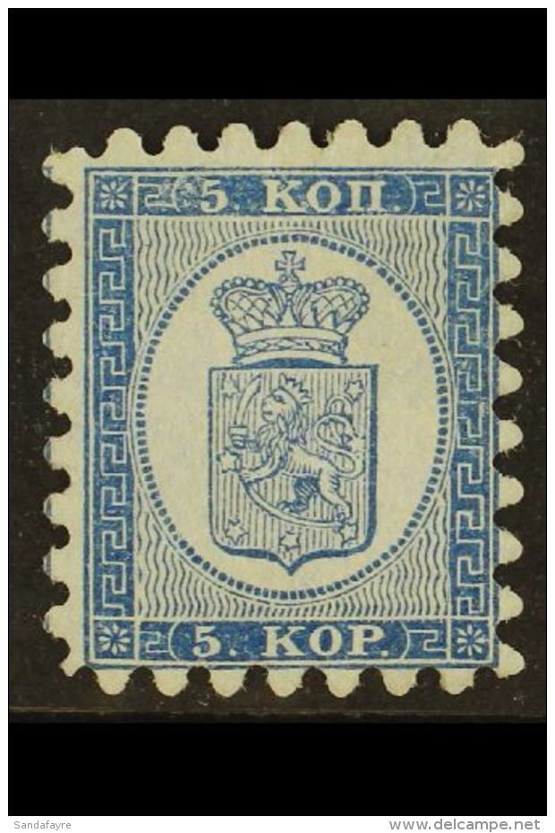 1860 5k Blue/bluish, Type I Serpentine Roulette, SG 11, Fine Mint With Full Perfs. Lovely! For More Images, Please... - Other & Unclassified