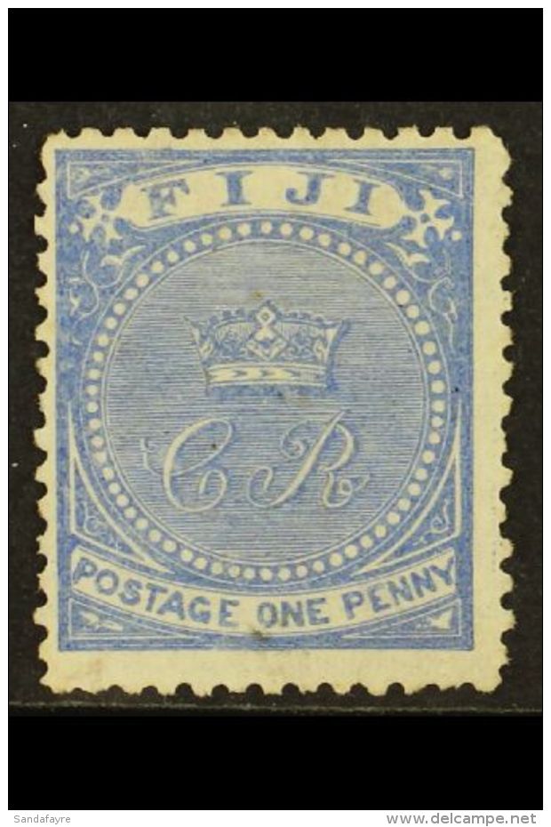 1877 1d Blue On Laid Paper Perf 12&frac12;, PRINTERS TRIAL WITHOUT MONOGRAM OVERPRINT, Fresh Unused Without Gum.... - Fiji (...-1970)