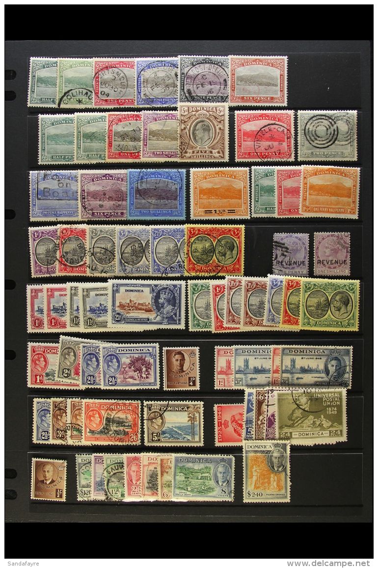 1883-1951 MINT &amp; USED RANGES On Stock Pages, Inc 1907-08 To 2s &amp; 5s Used, 1908-20 To 2s, 1938-47 Set Mint... - Dominica (...-1978)