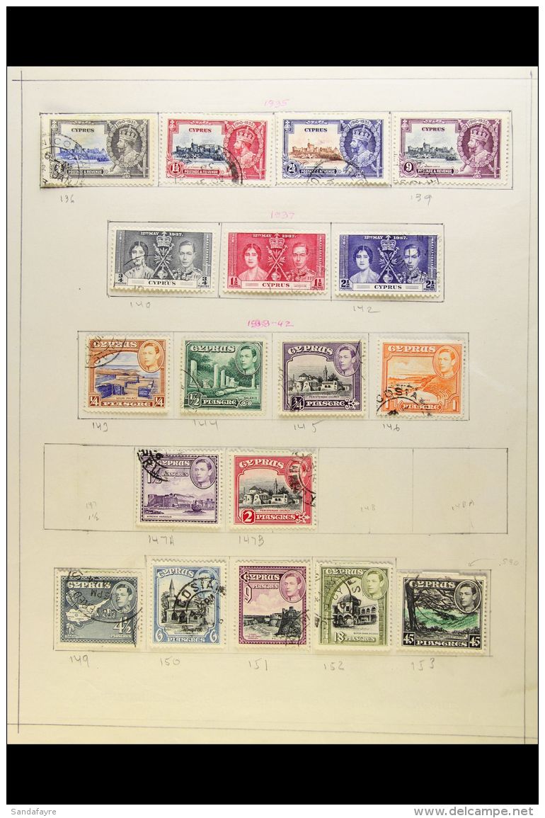 1935-1977 FINE USED COLLECTION On Leaves, ALL DIFFERENT, Inc 1935 Jubilee Set, 1938-51 Most Vals To &pound;1,... - Other & Unclassified