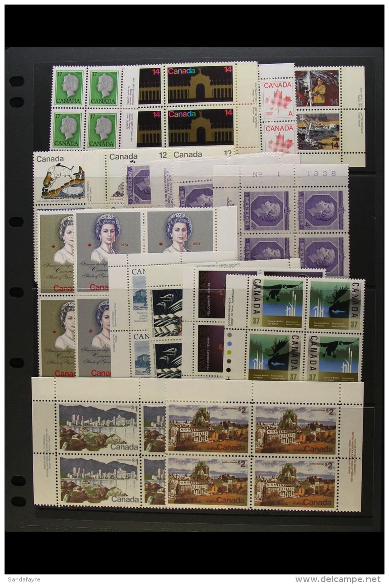 1950's-1970's PLATE &amp; IMPRINT BLOCKS. Never Hinged Mint Collection Of Corner PLATE &amp; IMPRINT BLOCKS Of 4... - Other & Unclassified