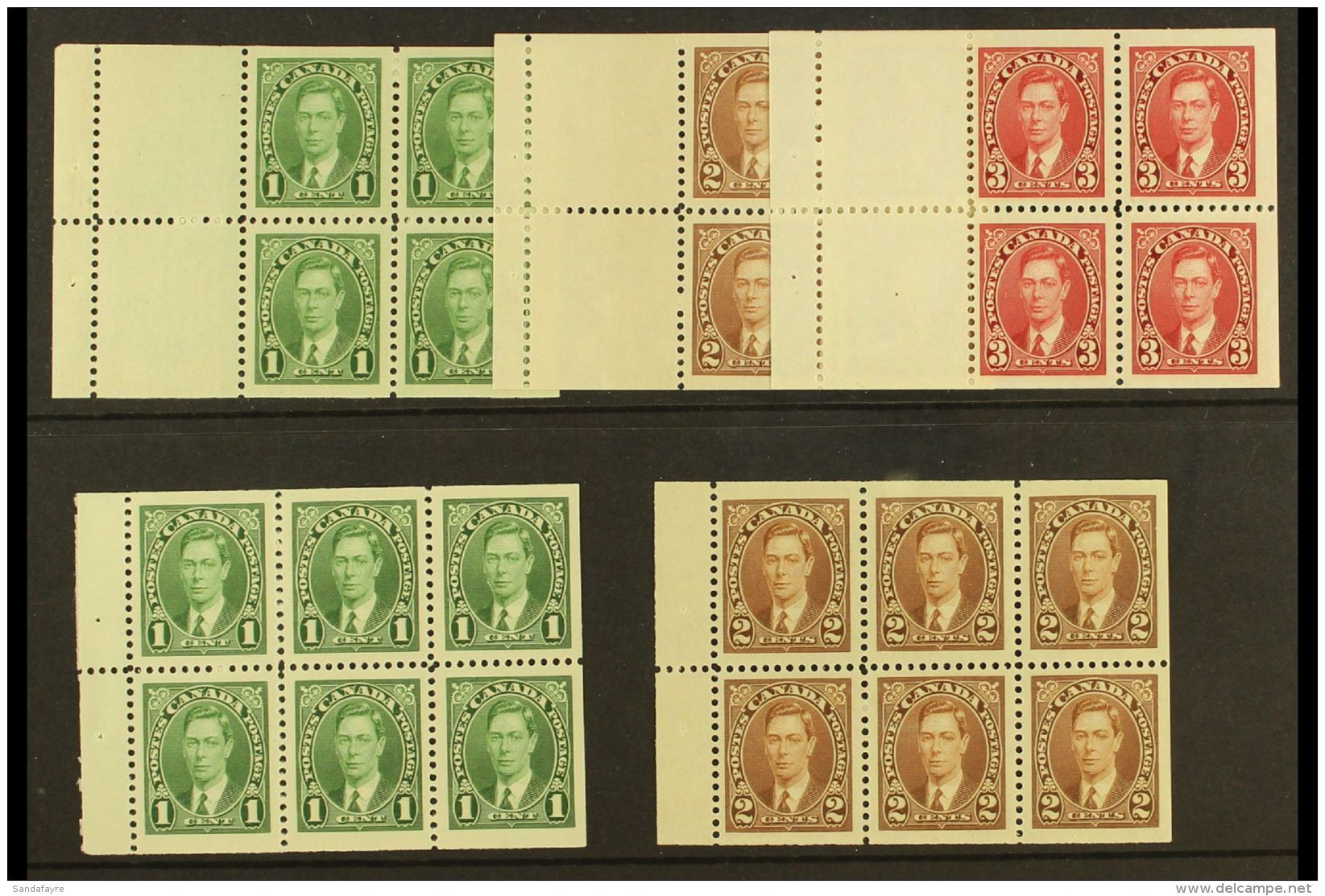 1937-38 BOOKLET PANES A Complete Set Of Booklet Panes From This Issue, SG 357a/b, 358a/b &amp; 359a, Very Fine... - Other & Unclassified