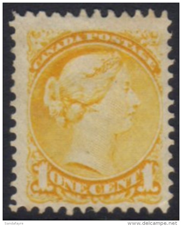 1873 1c Orange Yellow, Perf 11&frac12;x12, Montreal Printing, SG 91, Good Mint. For More Images, Please Visit... - Other & Unclassified