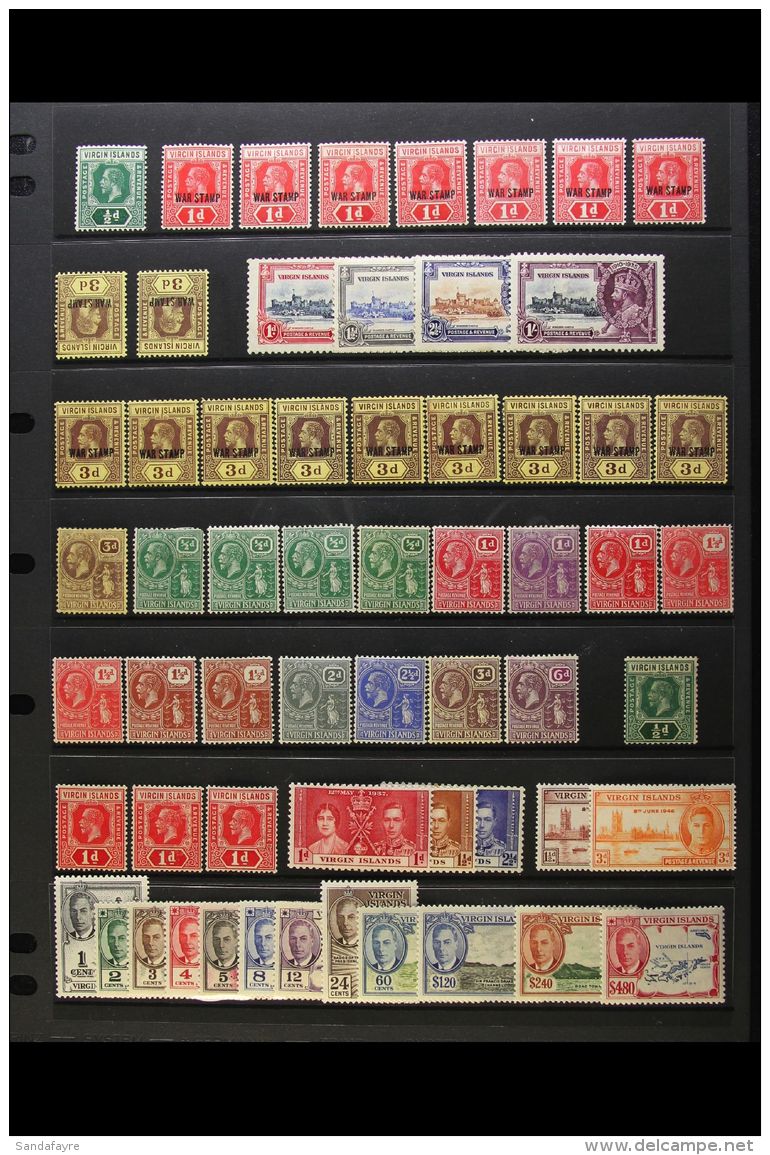 1913-52 MINT COLLECTION Presented On A Stock Page. KGV Values To 1s Inc 1935 Jubilee Set &amp; Definitive Inverted... - British Virgin Islands