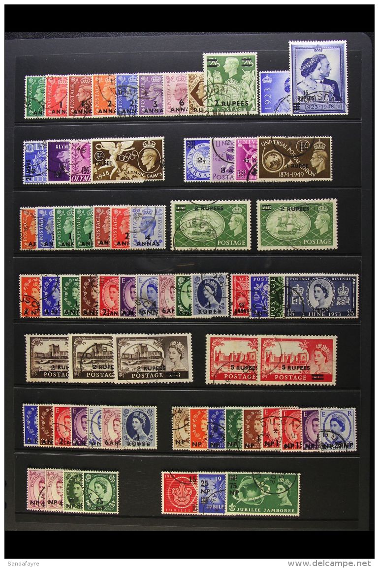 1948 - 1960 Complete  Used Collection, Less SG 18a And 58a, Very Fine And Fresh Used Including 1950 1&frac12;a On... - Bahrain (...-1965)