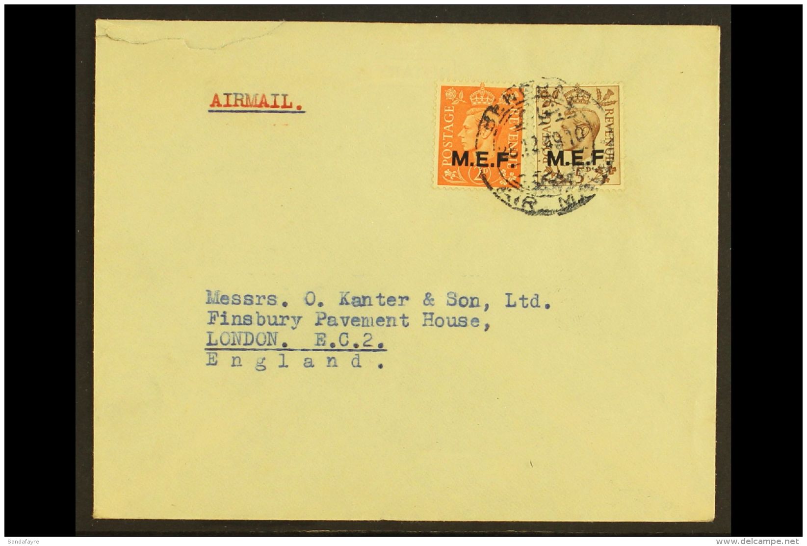 CYRENAICA 1949 Airmailed Cover To England, Franked KGVI 2d &amp; 5d "M.E.F." Ovpts, SG M12, M15, Benghazi 28.12.49... - Africa Orientale Italiana