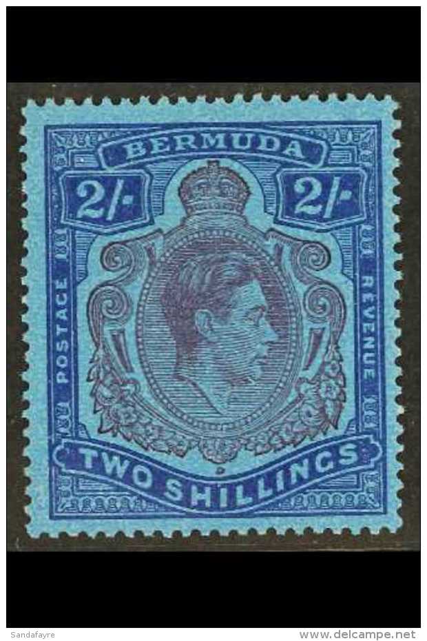 1942 2s Purple And Blue/deep Blue With "Gash In Chin" Variety, SG 116cf, Very Fine Mint. For More Images, Please... - Bermuda