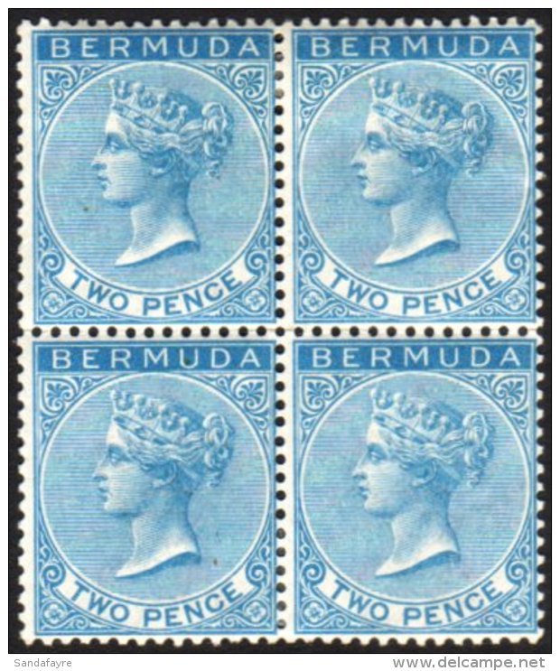 1886 2d Blue SG 25, A Very Fine Mint Block Of Four, Scarce Multiple.  For More Images, Please Visit... - Bermuda