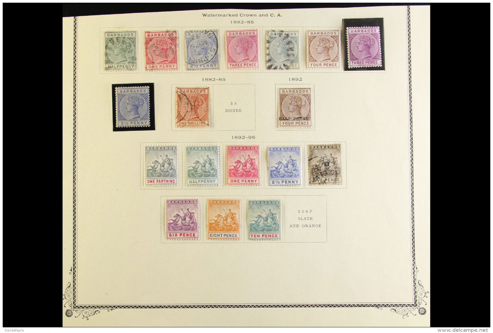 1882-1910 ALL DIFFERENT COLLECTION On Printed Leaves, Mint And Used (mainly Mint), Well Represented For The... - Barbados (...-1966)