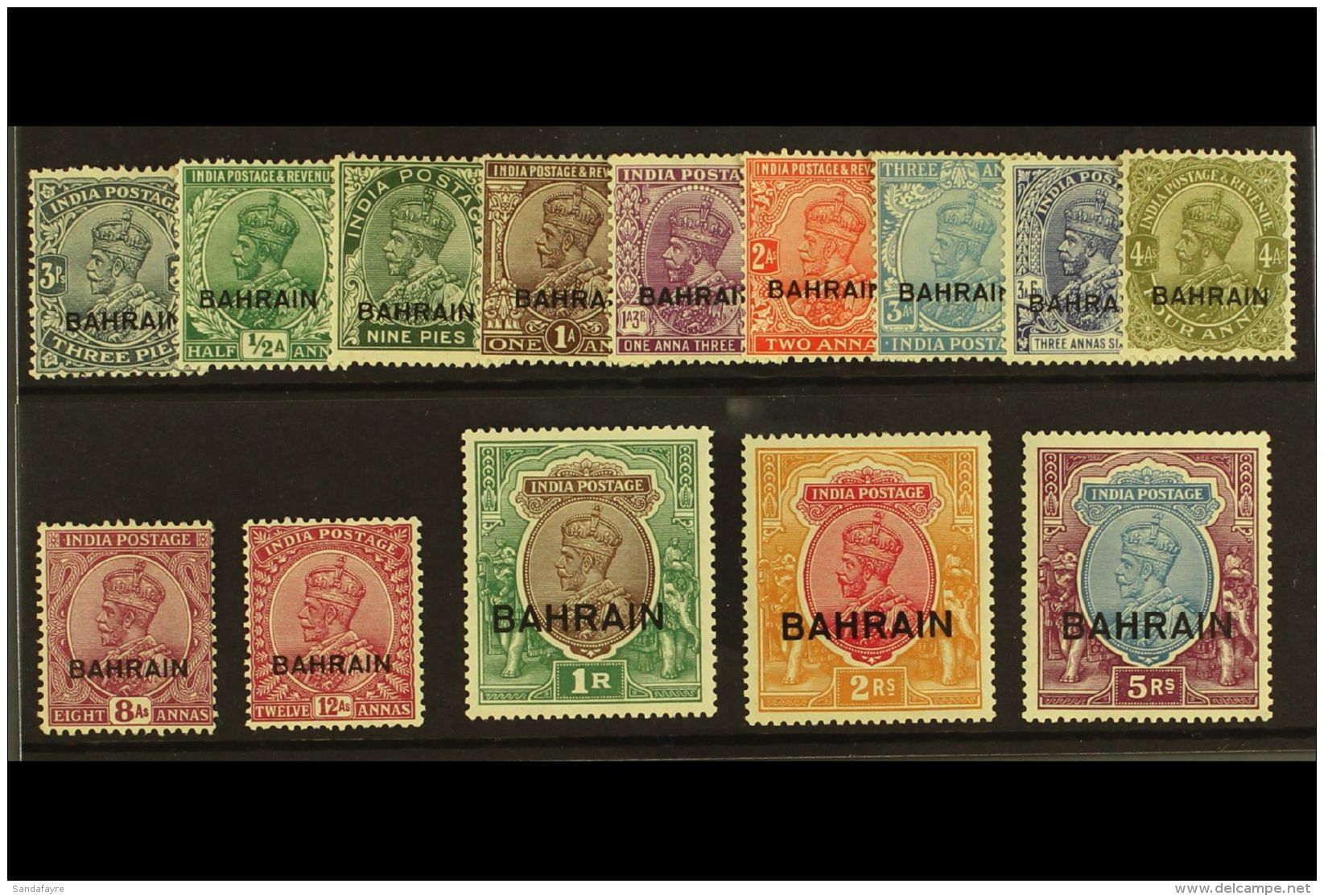 1933-37 KGV Complete Set, SG 1/14w, Very Fine Mint. Fresh And Attractive. (14 Stamps) For More Images, Please... - Bahrain (...-1965)