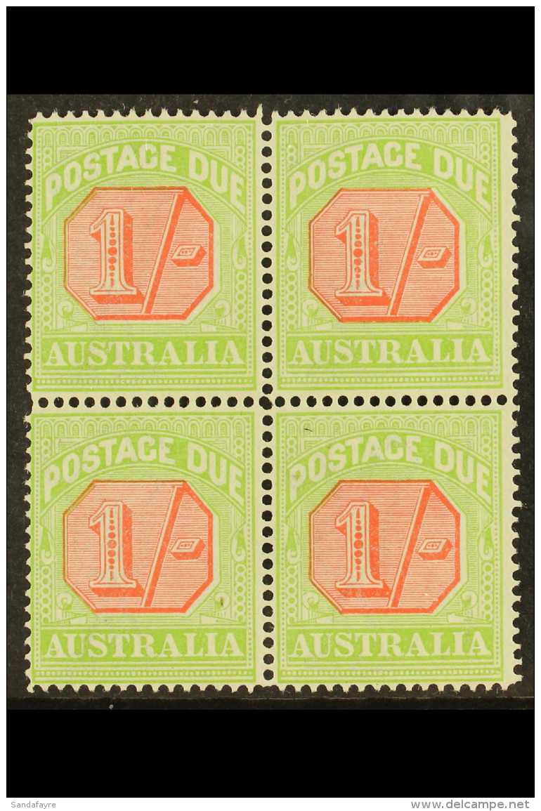 POSTAGE DUES 1912 - 1923 1s Scarlet And Pale Yellow Green, SG D85, Very Fine Mint Block Of 4. For More Images,... - Other & Unclassified