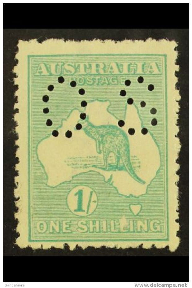OFFICIAL 1915-28 1s Blue- Green (Die IIB) Punctured "OS", SG O48b, Never Hinged Mint. For More Images, Please... - Other & Unclassified