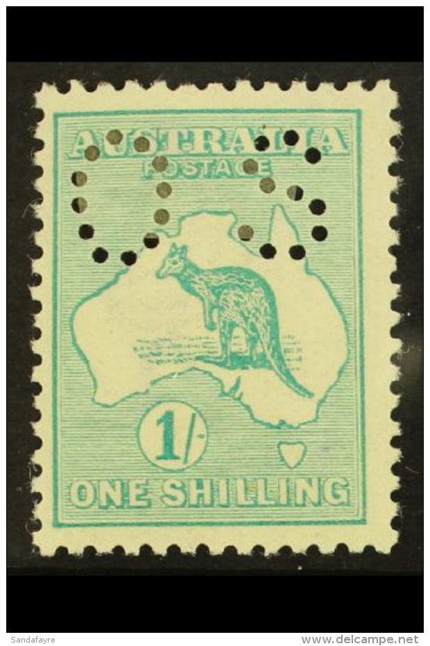 OFFICIAL 1914 1s Emerald Punctured "OS", SG O25, Very Fine Mint. For More Images, Please Visit... - Other & Unclassified