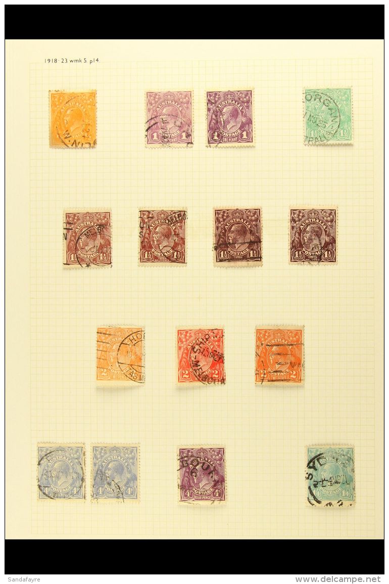 1914-36 USED KGV HEADS COLLECTION Neatly Presented On Album Pages, Many With Attractive Cancels Plus Some Shades.... - Other & Unclassified