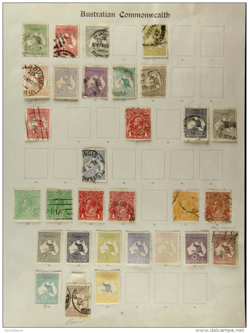 1913-35 Collection On Old Imperial Printed Pages, With 1913 To 2s Used, 1915-27 5s Mint (thin) And To 2s Used, (85... - Other & Unclassified