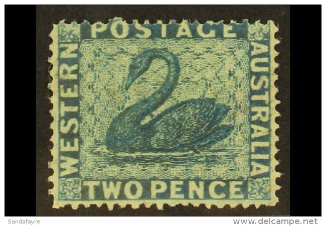 WESTERN AUSTRALIA 1861 2d Blue Intermediate Perf 14-16, SG 34, Unused No Gum Fresh, A Beauty. For More Images,... - Altri & Non Classificati