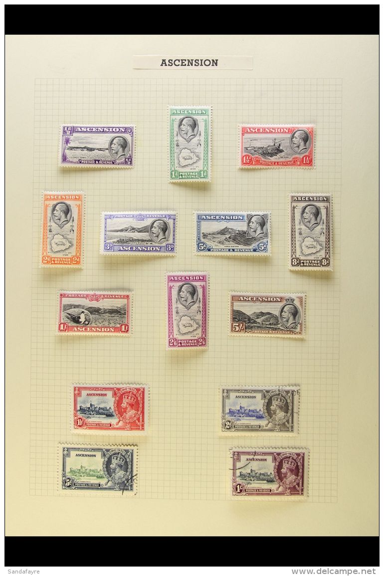 1934-1949 ALL DIFFERENT COLLECTION On Leaves, Mostly Mint, Inc 1934 Set Mint, 1935 Jubilee Set Used (1&frac12;d... - Ascension