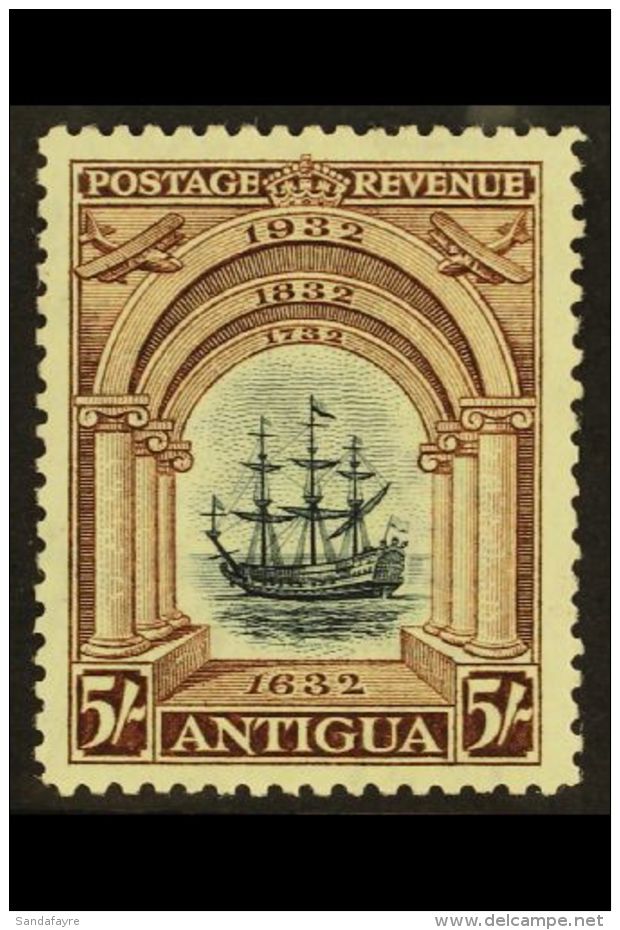 1932 5s Black &amp; Chocolate Tercentenary - Ship 'Concepcion', SG 90, Fine Mint, Very Fresh. For More Images,... - Other & Unclassified