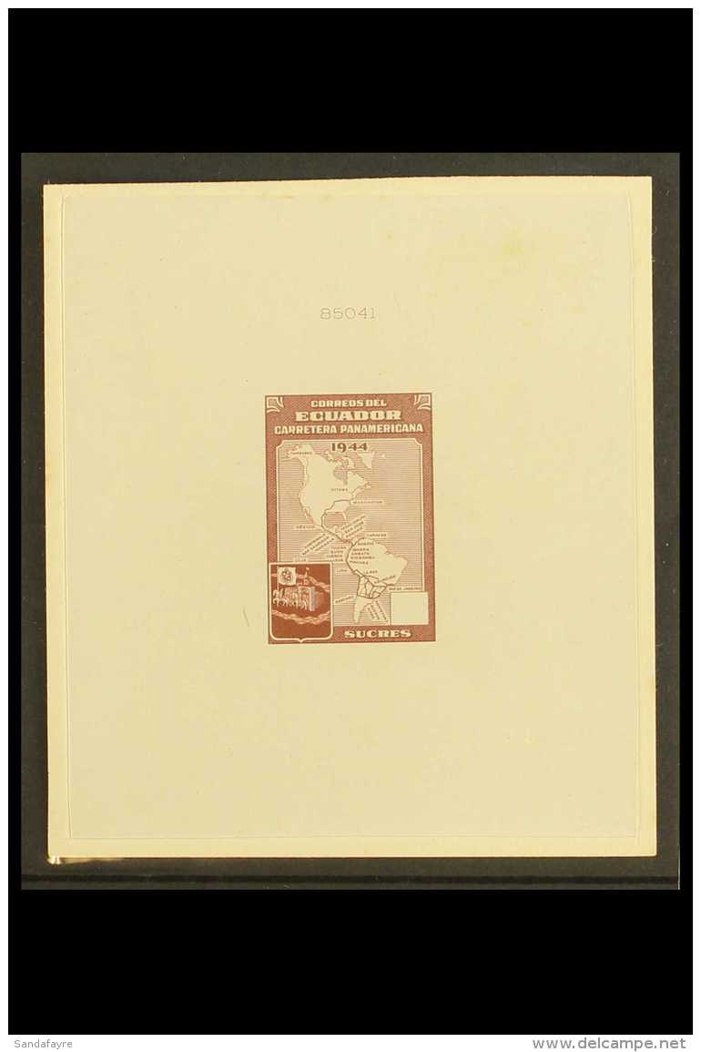 MAPS Ecuador 1944 Map Of Pan-American Highway, As Scott 453/7, Master Die Proof With Blank Value Tablets Struck In... - Unclassified