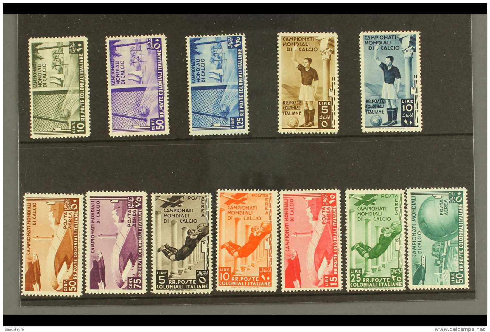 FOOTBALL ITALIAN COLONIES - 1934 World Cup (postage And Air) Complete Set, Sass S12, Very Fine Mint. Cat &euro;720... - Unclassified