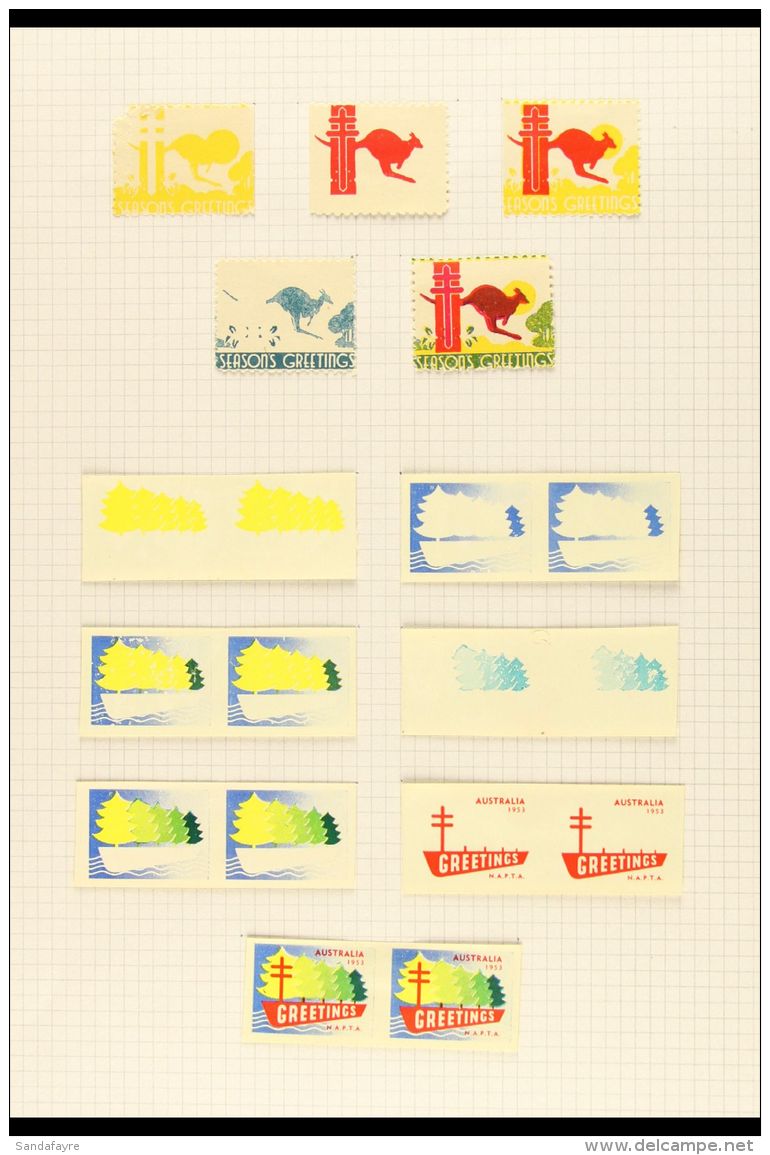 CHRISTMAS SEAL PROOFS 1952-53. AUSTRALIAN Range Inc 1952 Set Of Seven Different  Imperf Progressive Colour Proof... - Unclassified