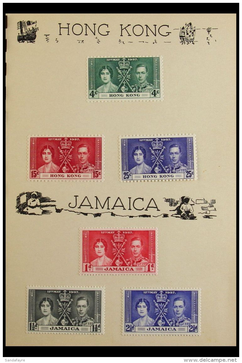 BRITISH COMMONWEALTH 1937 CORONATION Omnibus Issues Complete Very Fine Mint Collection In A Small Special Printed... - Autres & Non Classés