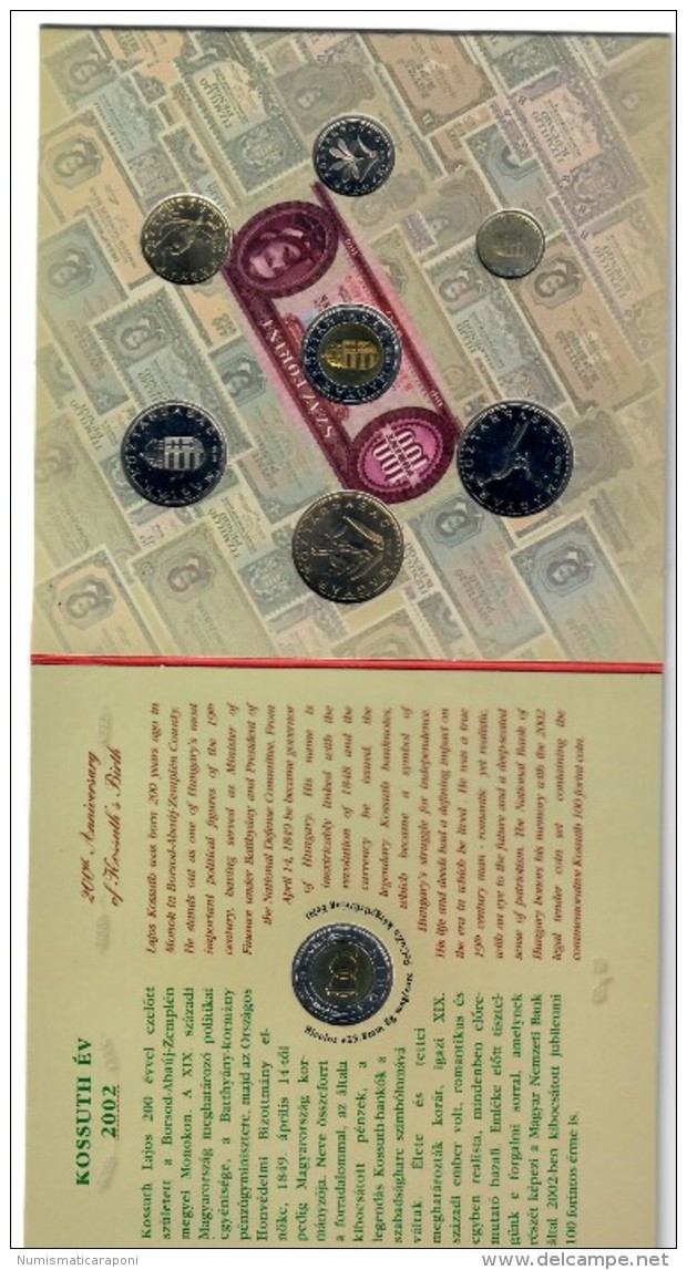 UNGHERIA COINSET OF HUNGARY 2002 8 Valori OFFICIAL BLISTER FDC - Hungría