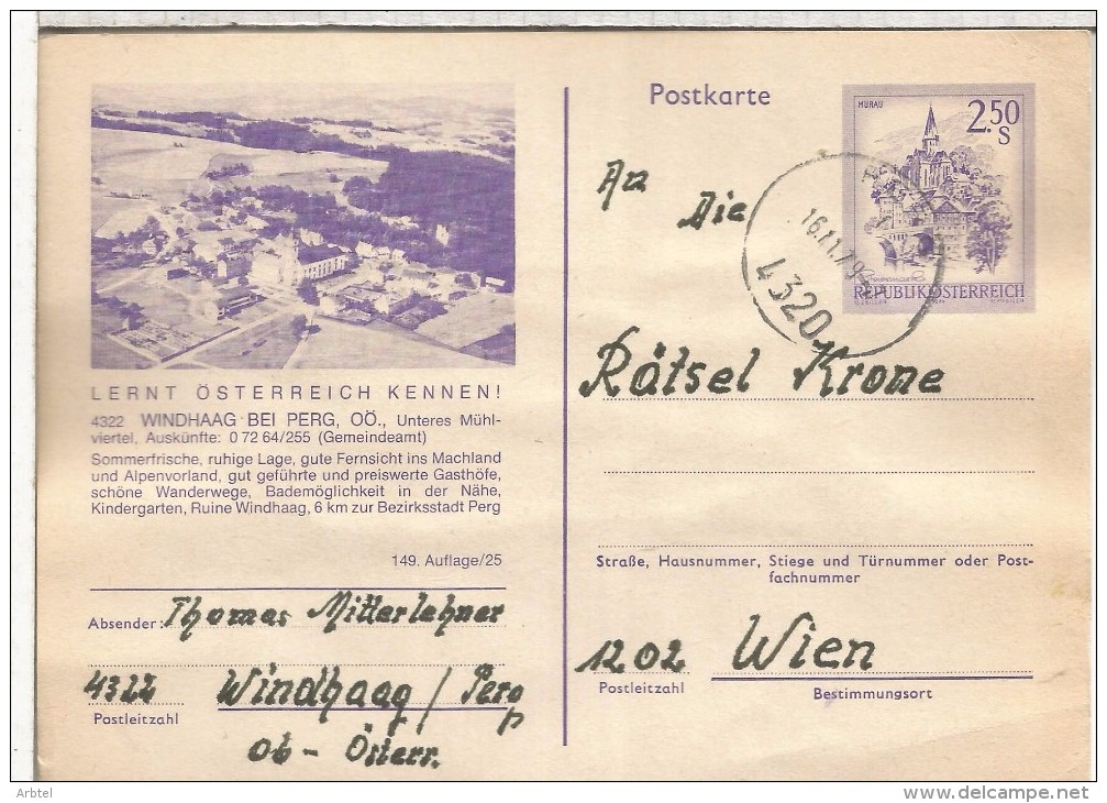 AUSTRIA ENTERO POSTAL WINDHAAG BEI PERG - Other & Unclassified