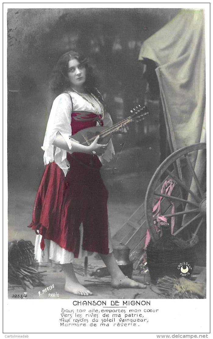 [DC3259] CPA - CHANSON DE MIGNON - WITH MANDOLIN - PUB BY R. MOREAU - Viaggiata - Old Postcard - Femmes