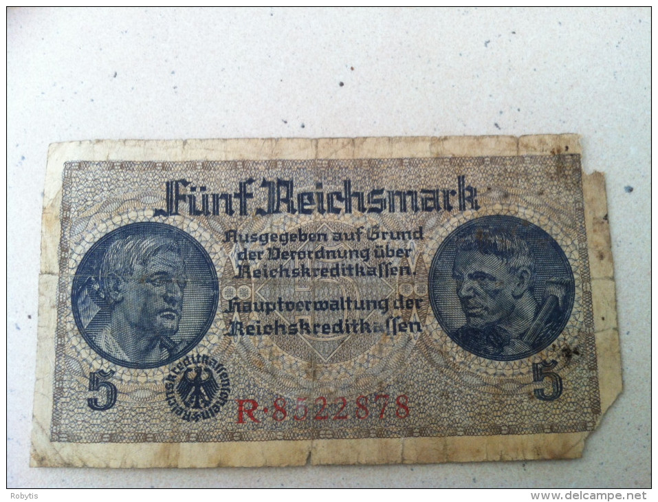 Germany WW2  5 Reichsmark   R 8522878 - 5 Reichsmark