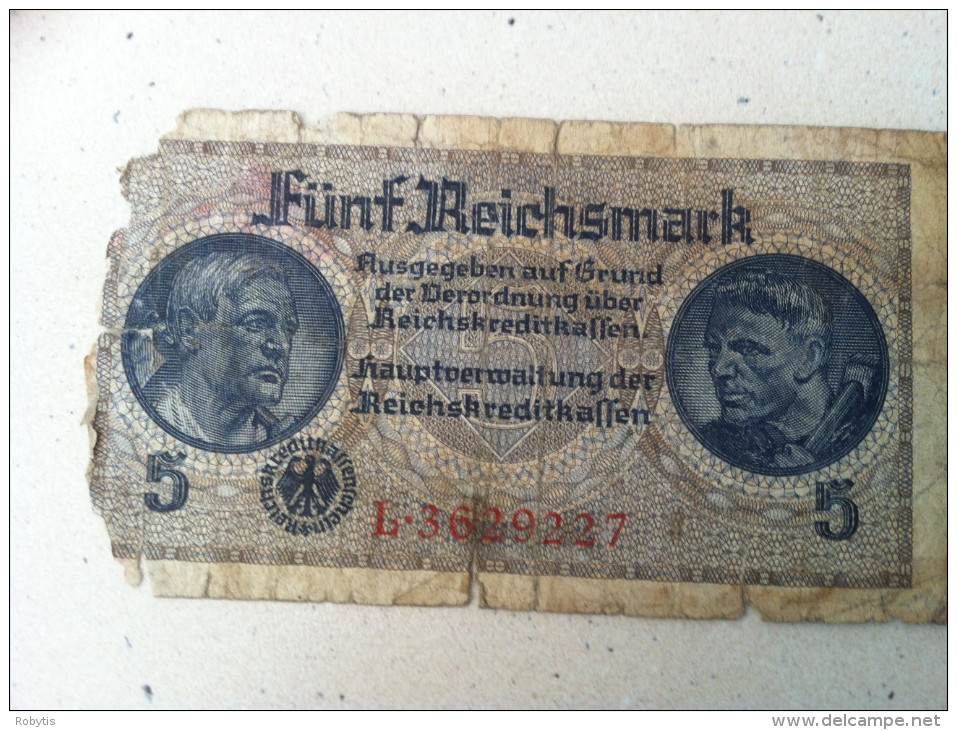 Germany WW2  5 Reichsmark   L 3629227 - 5 Reichsmark