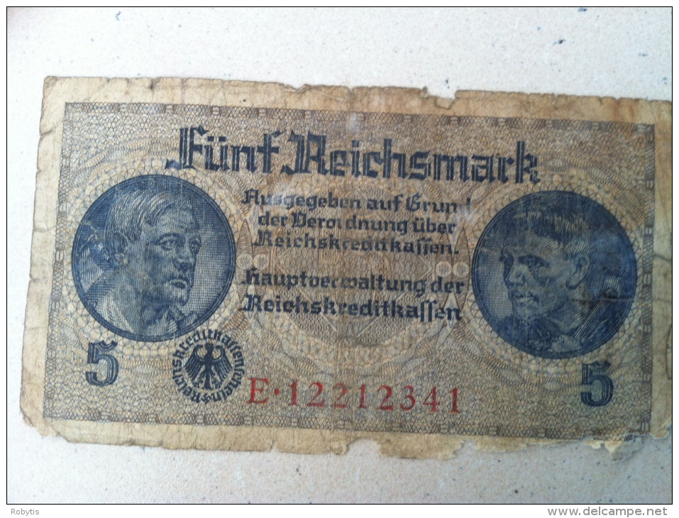 Germany WW2  5 Reichsmark   E 12212341 - 5 Reichsmark