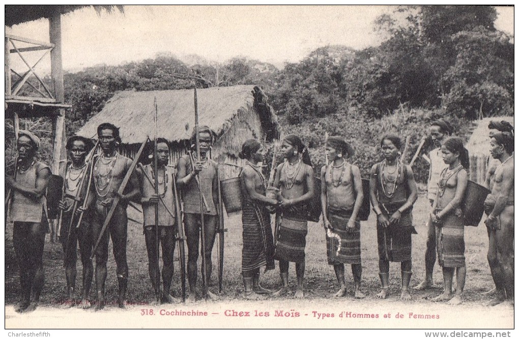 COCHINCHINE - VIETNAM - ** CHEZ LES MÖIS - TYPES D'HOMMES ET DE FEMMES ** Rare ! - Viêt-Nam