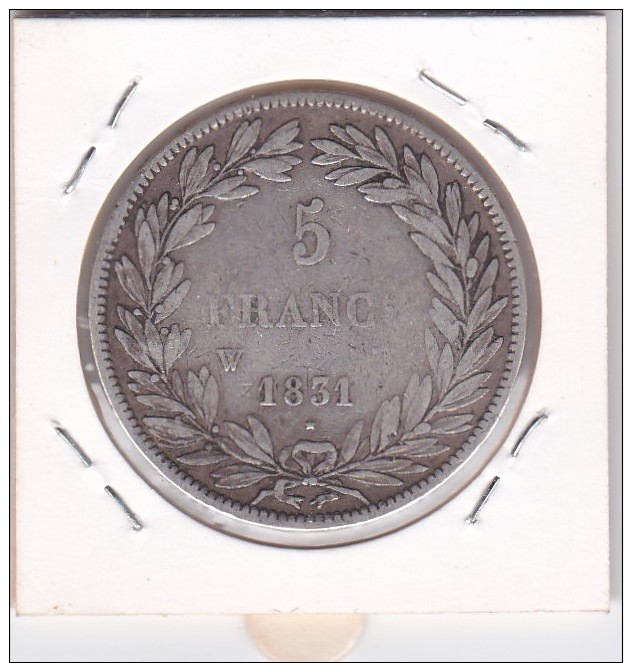 Monnaie.France 5 Fr 1831 W -Louis Philippe I. - Autres & Non Classés