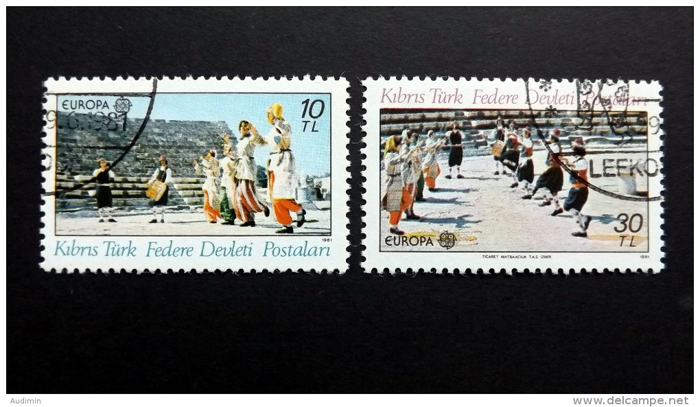 Zypern Türk. 98/9 Oo/ESST EUROPA/CEPT 1981, Folklore - Oblitérés
