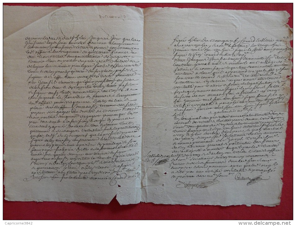 1708 - Document Avec Cachet Généralité De Paris - Petit Papier Taxe 1 Sol Et 4 Deniers La Feuille - Cachets Généralité