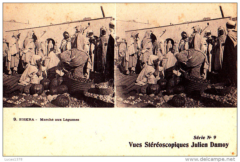 BISKRA / 4 VUES STEREOSCOPIQUES JULIEN DAMOY / 2/6/9/15 - Biskra