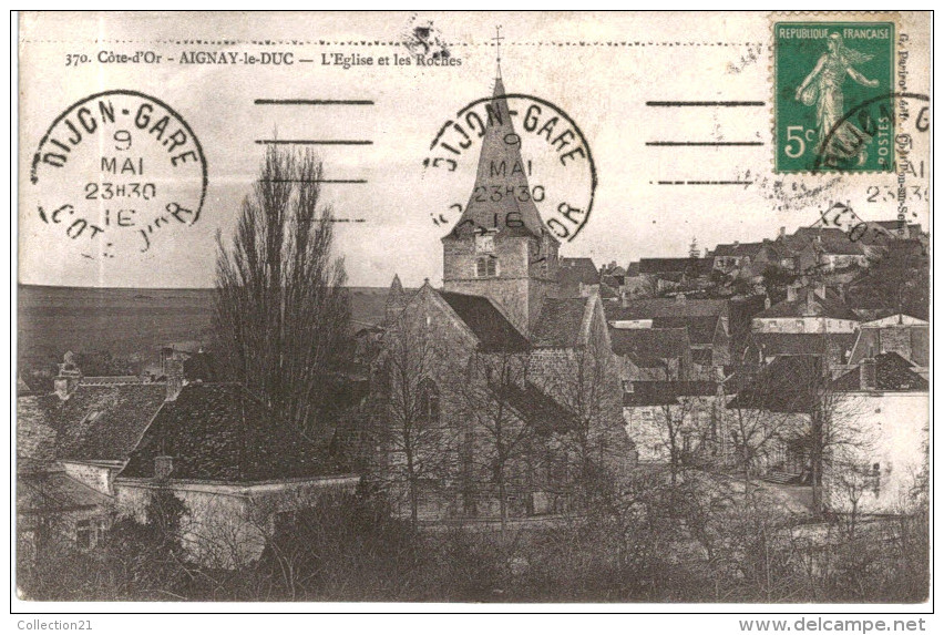 AIGNAY LE DUC ... L EGLISE ET LES ROCHES - Aignay Le Duc