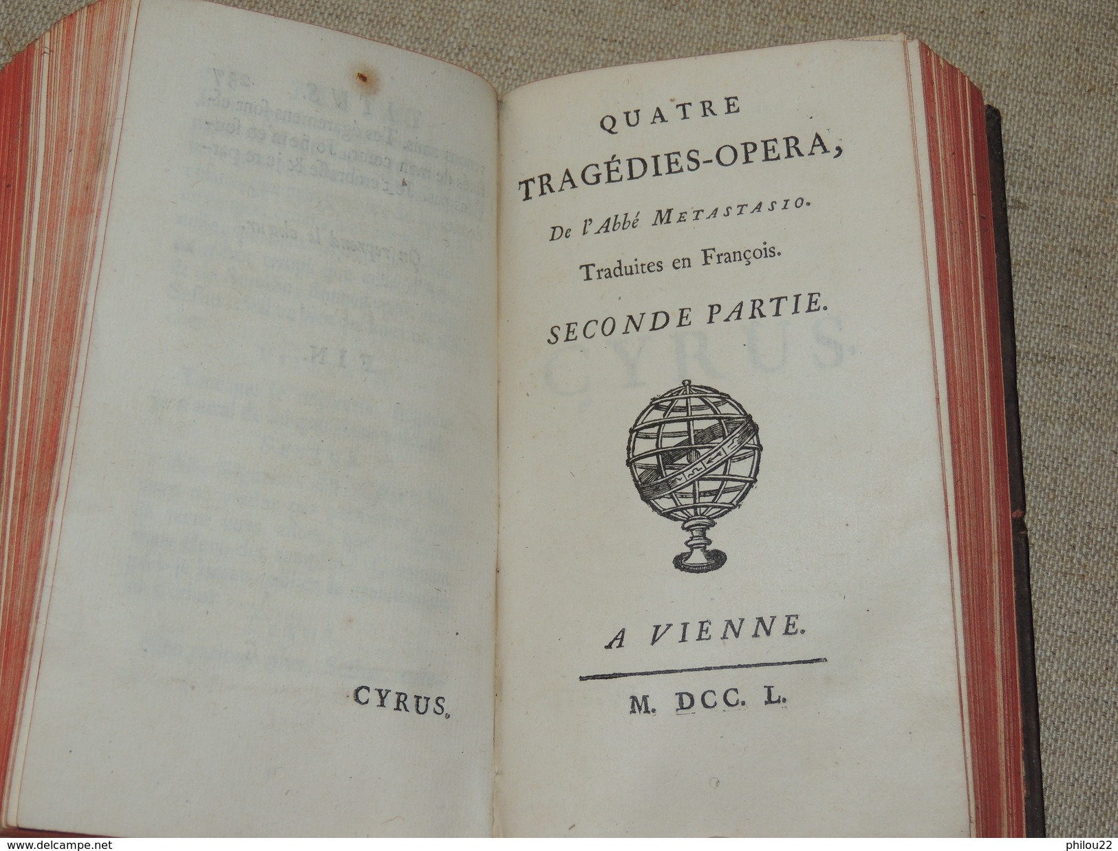PIETRO METASTASIO - Quatre Tragédies-opéra.. Traduites En François - Vienne 1750 - 1701-1800