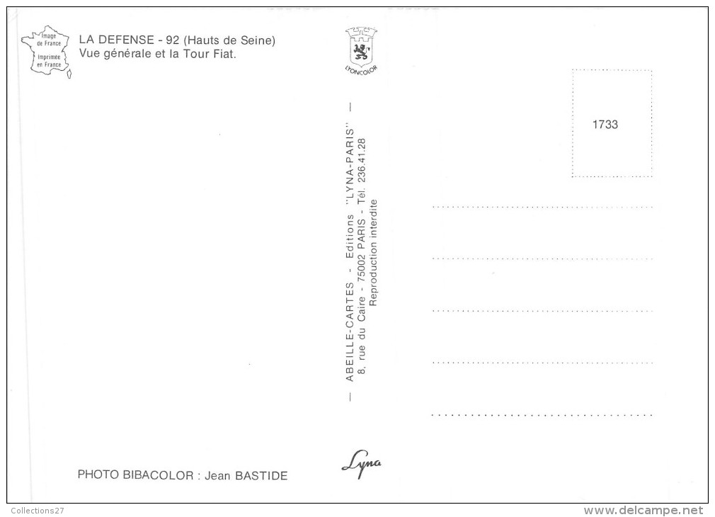 92-LE DEFENSE- VUE GENERALE ET LA TOUR FIAT - La Defense