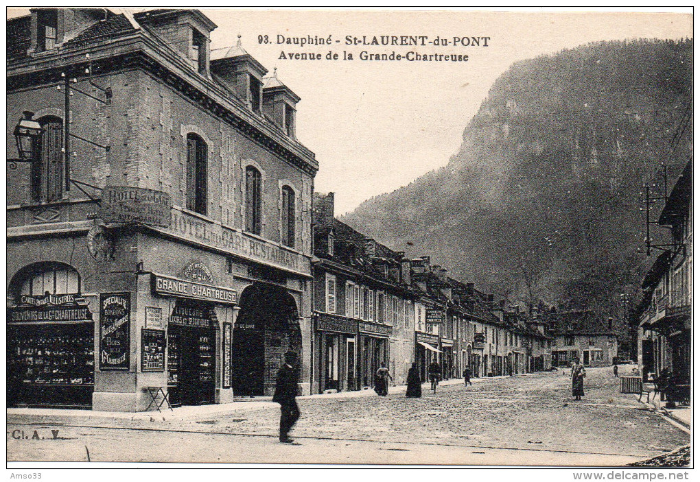 7534. CPA 38 SAINT-LAURENT-DU-PONT. AVENUE DE LA GRANDE CHARTREUSE. HOTEL DE LA GARE - Saint-Laurent-du-Pont