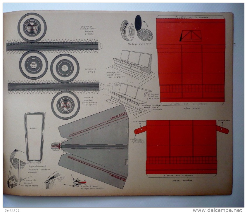 JOUETS ELLEN - MAQUETTE CARTON à Construire - AUTOMOBILE POUVANT ROULER - Modèle Type "COACH Décapotable" - Série A - Collectors Et Insolites - Toutes Marques