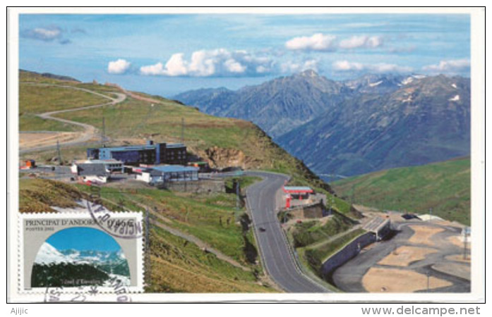 ANDORRE.Port D'Envalira (le Plus Haut Col Routier Des Pyrénées 2409 M), Carte-maximum - Maximumkarten (MC)